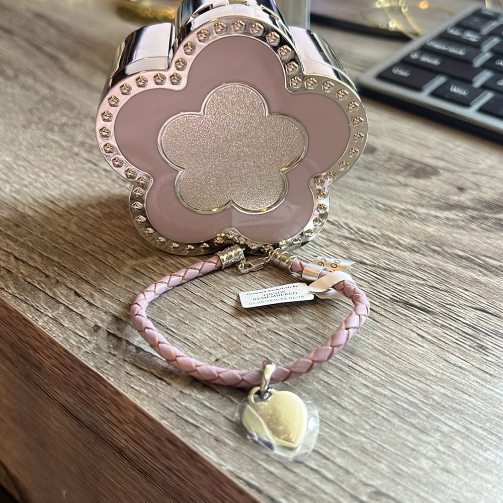 Sterling Silver Heart Pendant with Purple Cord bracelet